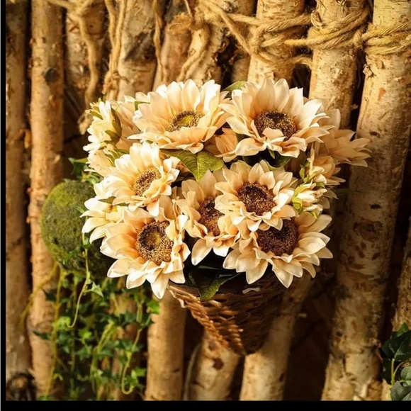 Artificial Sunflower 9-piece head Bouquet- 2 sets; Autumn Off White Color; New - Picture 5 of 7